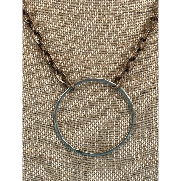 Amy Wells Handcrafted Sterling Silver Ring On Necklace Bronze Chain - Picture 2 of 7